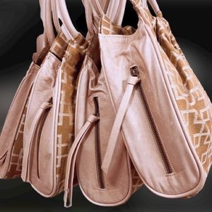 Kim White Y2K New Leather & Textile Tote/Shoulder Bag